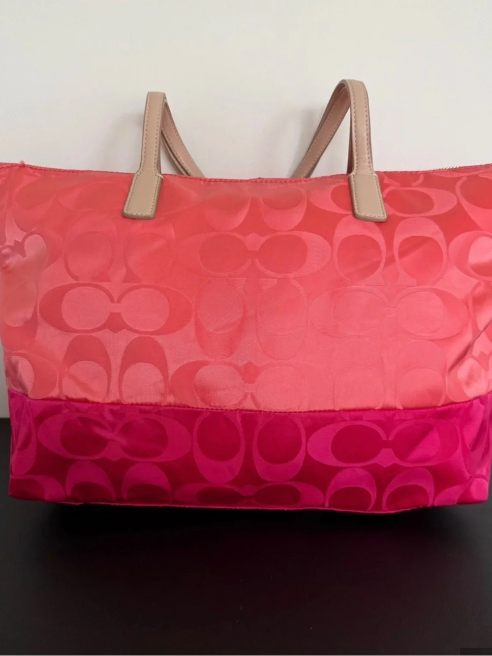 Coach Legacy Weekend Signature Colorblock Nylon East West Zip Top Tote 24865 3